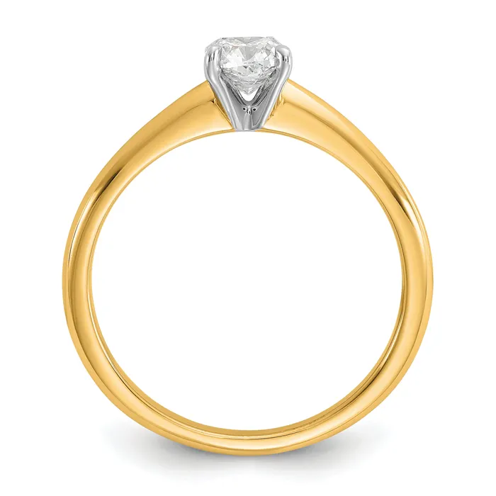 Goldia Rings 14k Twotone 12 Ct Certified Lab Grown Diamond VSSI G Cushion Solitare Engagement Ring