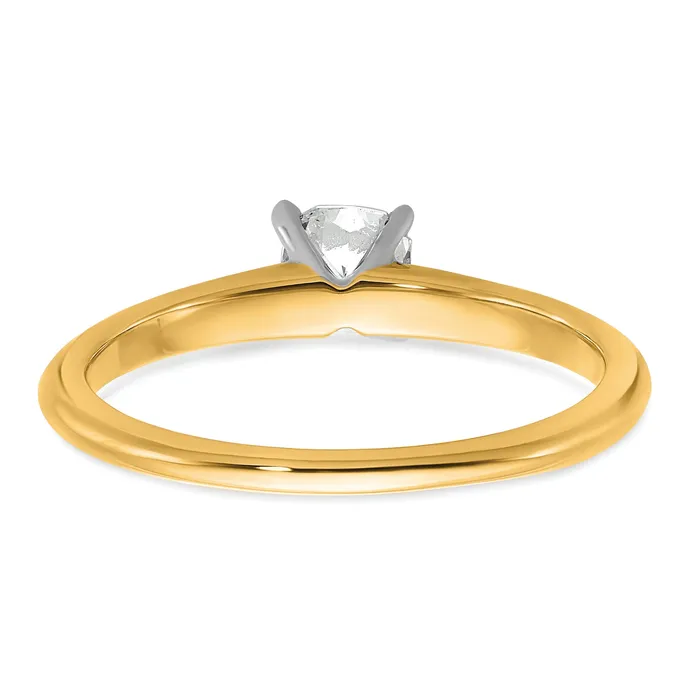 Goldia Rings 14k Twotone 12 Ct Certified Lab Grown Diamond VSSI G Cushion Solitare Engagement Ring