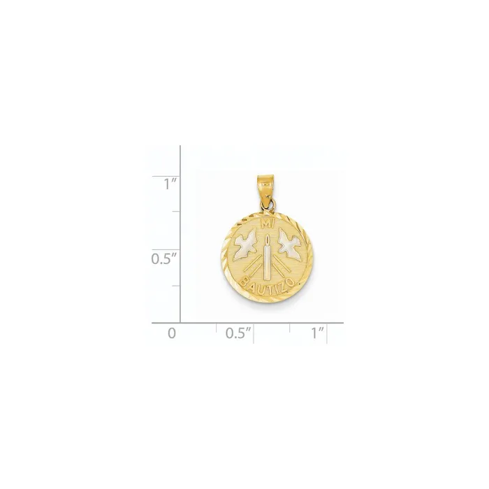 Goldia Rings 14k Twotone Gold wRhodium Mi Bautizo Charm
