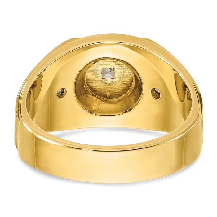 Goldia Rings 14k Twotone Two Tone 34 Ct Lab Grown Diamond VSSI G Polished and Satin Mens Ring