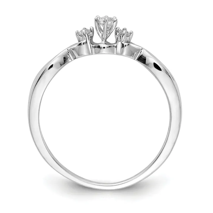 Goldia Rings 14k White Gold 110 Ct Lab Grown Diamond VSSI G Petite Engagement Ring