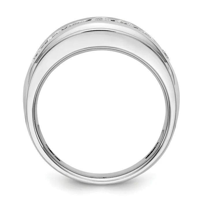 Goldia Rings 14k White Gold 1 Ct Lab Grown Diamond VSSI G Seven Stone Mens Ring