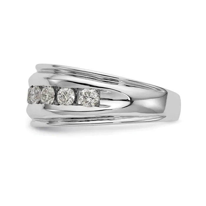Goldia Rings 14k White Gold 1 Ct Lab Grown Diamond VSSI G Seven Stone Mens Ring