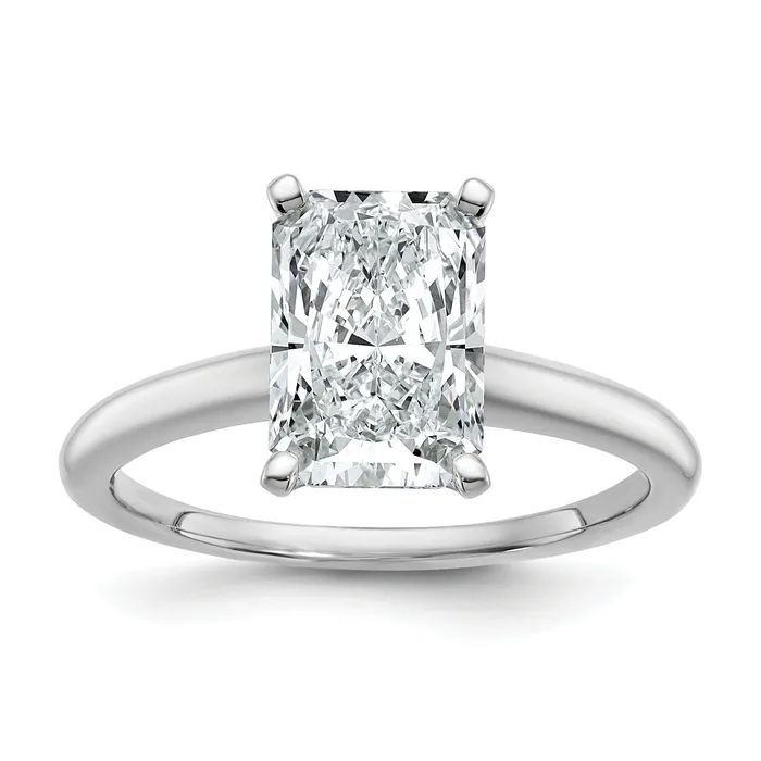 Goldia Rings 14k White Gold 2 12 Ct Certified Lab Grown Diamond VSSI G Radiant Solitare Engagement Ring