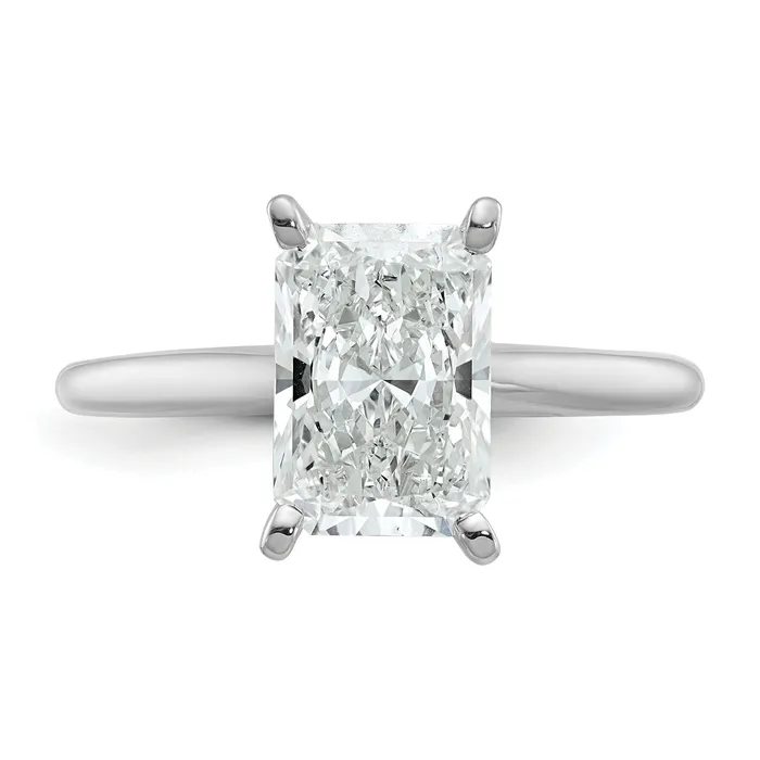 Goldia Rings 14k White Gold 2 12 Ct Certified Lab Grown Diamond VSSI G Radiant Solitare Engagement Ring