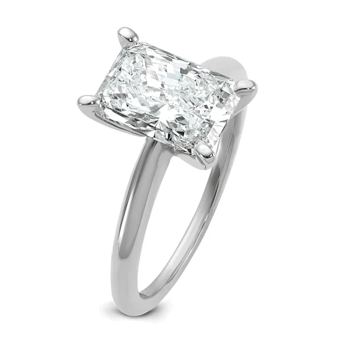 Goldia Rings 14k White Gold 2 12 Ct Certified Lab Grown Diamond VSSI G Radiant Solitare Engagement Ring