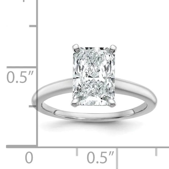Goldia Rings 14k White Gold 2 12 Ct Certified Lab Grown Diamond VSSI G Radiant Solitare Engagement Ring
