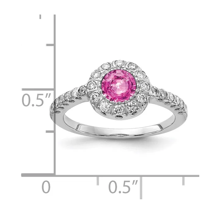 Goldia Rings 14k White Gold 5mm Pink Sapphire A Real Diamond ring