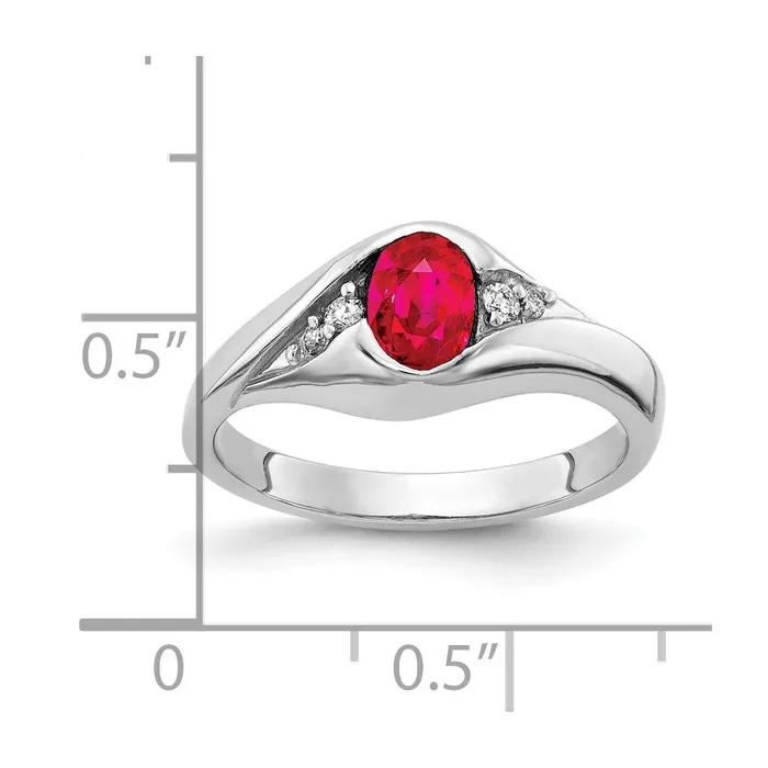 Goldia Rings 14k White Gold 6x4mm Oval Ruby A Real Diamond ring