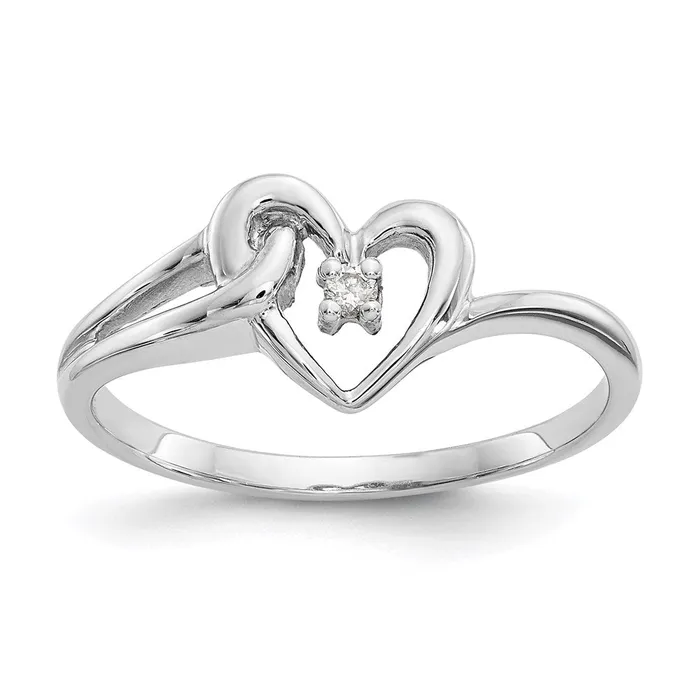 Goldia Rings 14k White Gold A Real Diamond heart ring