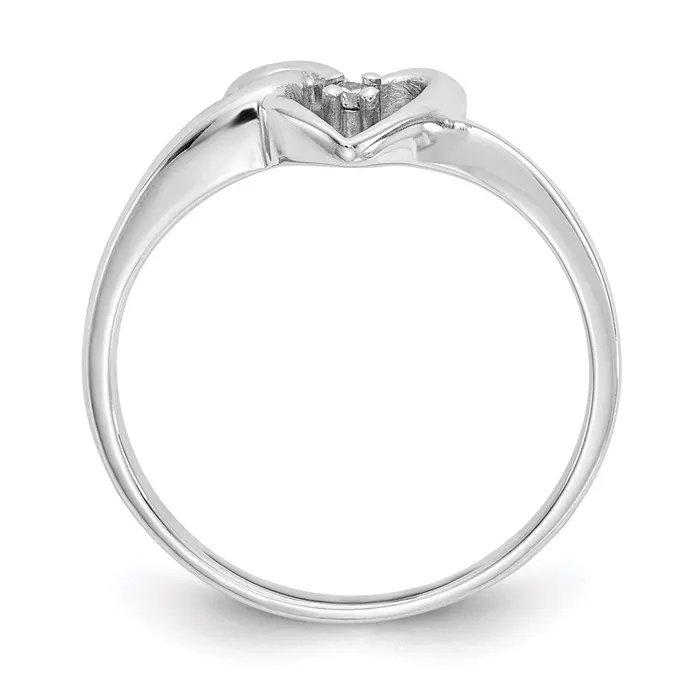 Goldia Rings 14k White Gold A Real Diamond heart ring