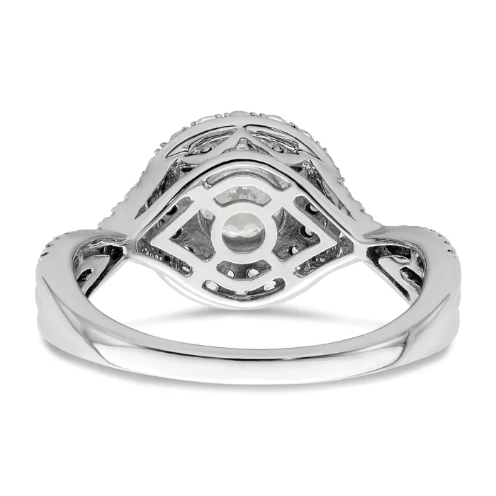 Goldia Rings 14K White Gold Eternal Promise Lab Grown VSSI G Diamond Halo Ring