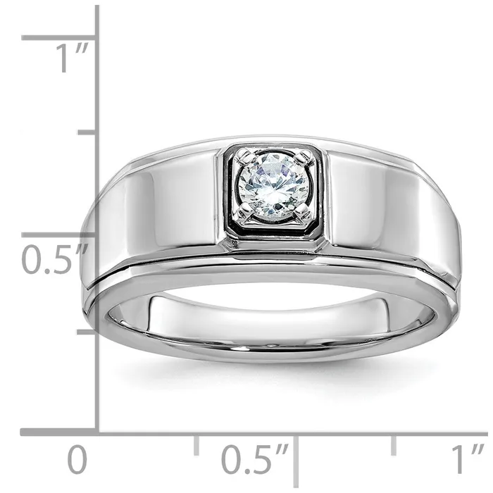 Goldia Rings 14k White Gold Mens 13 carat Diamond Complete Ring