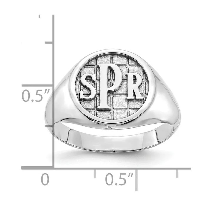 Goldia Rings 14K White Gold Polished Monogram Signet Ring