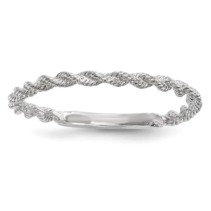 Goldia Rings 14k White Gold Polished Twisted Rope Ring