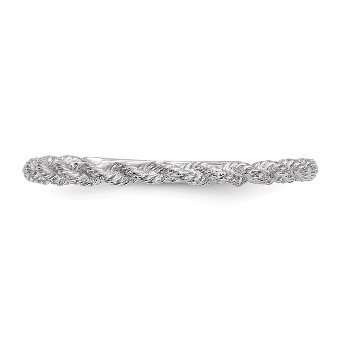 Goldia Rings 14k White Gold Polished Twisted Rope Ring