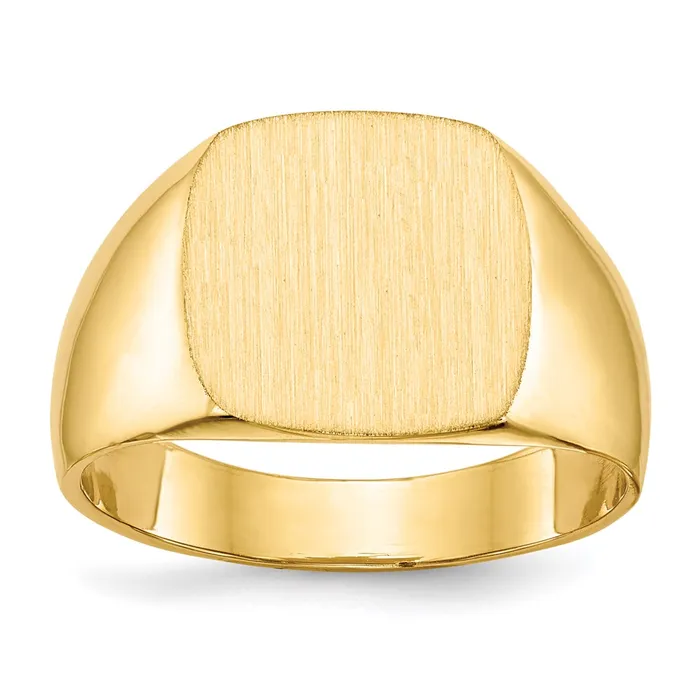 Goldia Rings 14K Yellow Gold 120x130mm Closed Back Mens Signet Ring