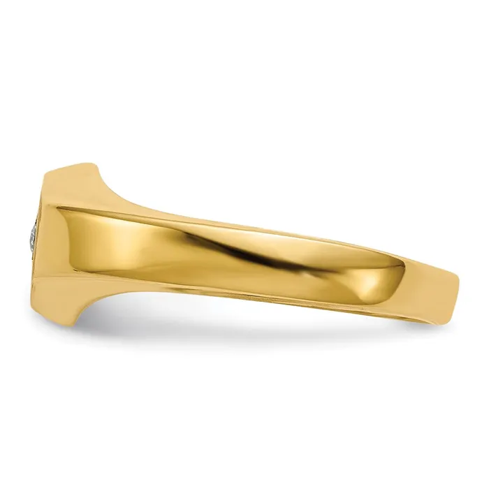 Goldia Rings 14k Yellow Gold Childs VS Diamond Open Back Signet Ring