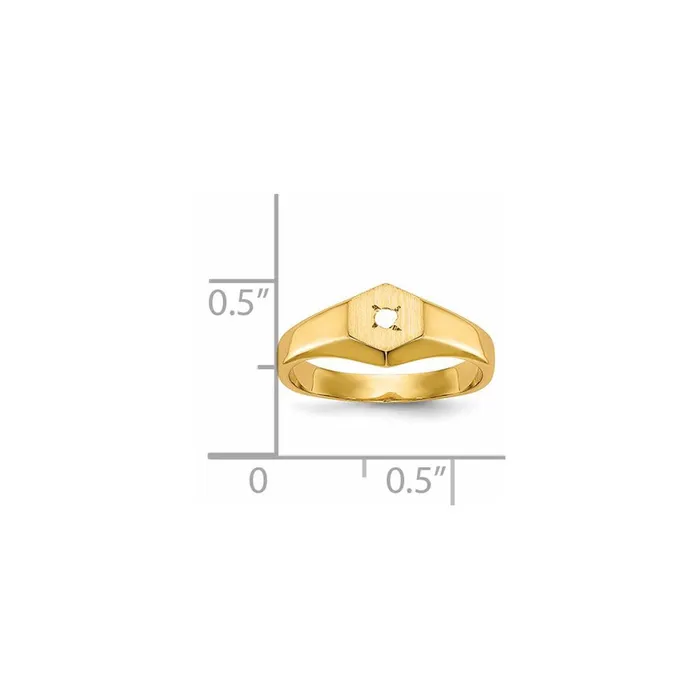 Goldia Rings 14k Yellow Gold Childs VS Diamond Open Back Signet Ring