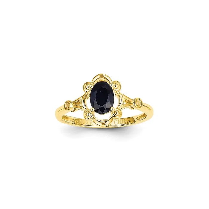 Goldia Rings 14k Yellow Gold Genuine Sapphire Diamond Ring