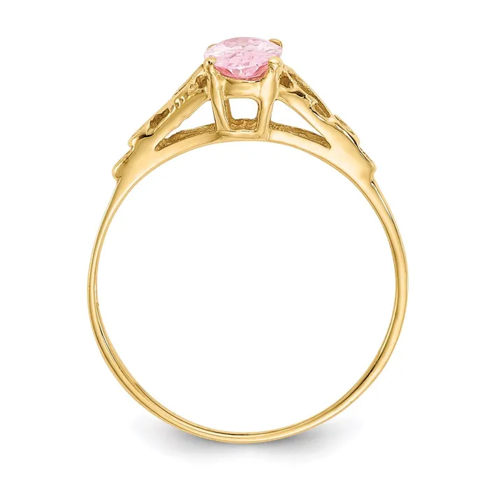 Goldia Rings 14K Yellow Gold Madi K Synthetic Rose Zircon Ring