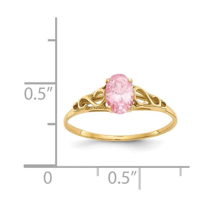 Goldia Rings 14K Yellow Gold Madi K Synthetic Rose Zircon Ring