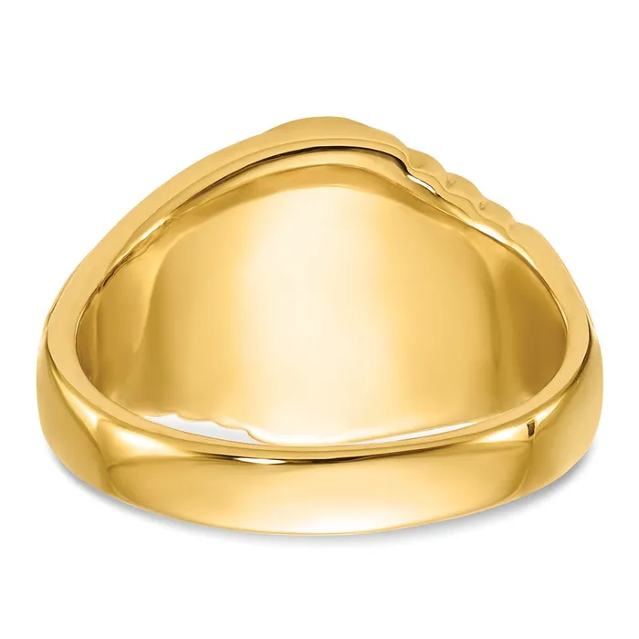 Goldia Rings 14k Yellow Gold Mens Polished and Textured with Oval Onyx Masonic Ring