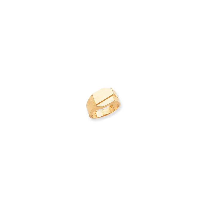 Goldia Rings 14K Yellow Gold Polished Diagonal Mens Signet Ring