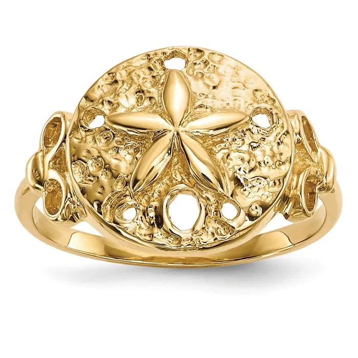 Goldia Rings 14K Yellow Gold Polished Sand Dollar Ring