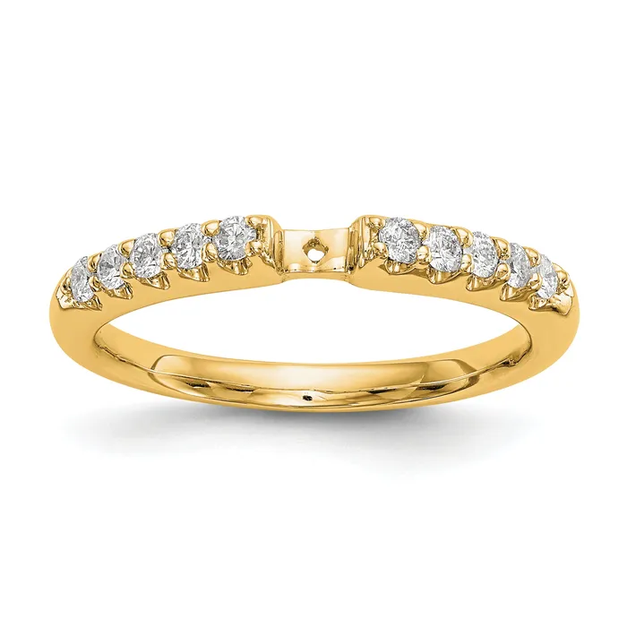 Goldia Rings 14k Yellow Gold Two Tone 14 Ct Lab Grown Diamond VSSI G Peg Set Engagement Ring