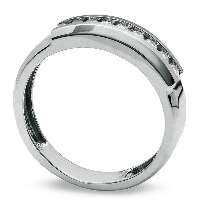 Goldia Rings Mens 025 CT TW Natural Diamond Wedding Band in Solid 14K White Gold Goldia Rings Mens 025 CT TW Natural Diamond Wedding Band in Solid 14K White Gold