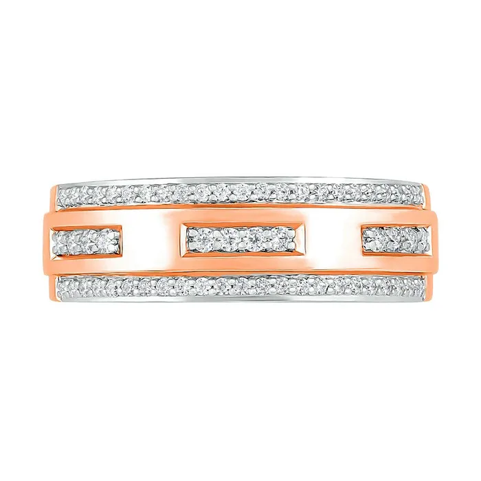 Goldia Rings Mens 038 CT TW Natural Diamond Edge Wedding Band in Solid 10K Rose Gold Goldia Rings Mens 038 CT TW Natural Diamond Edge Wedding Band in Solid 10K Rose Gold