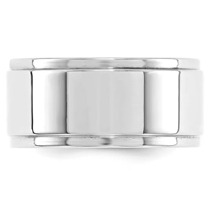Goldia Rings Solid 10K White Gold 10mm Flat with Step Edge MensWomens Wedding Band Ring Size 11 Goldia Rings Solid 10K White Gold 10mm Flat with Step Edge MensWomens Wedding Band Ring Size 11