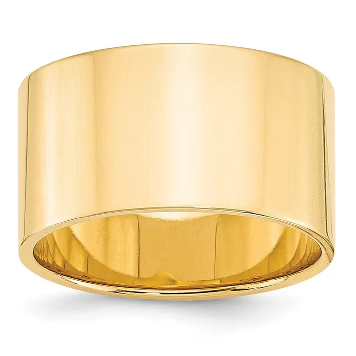 Goldia Rings Solid 10K Yellow Gold 12mm Light Weight Flat MensWomens Wedding Band Ring Size 5 Goldia Rings Solid 10K Yellow Gold 12mm Light Weight Flat MensWomens Wedding Band Ring Size 5
