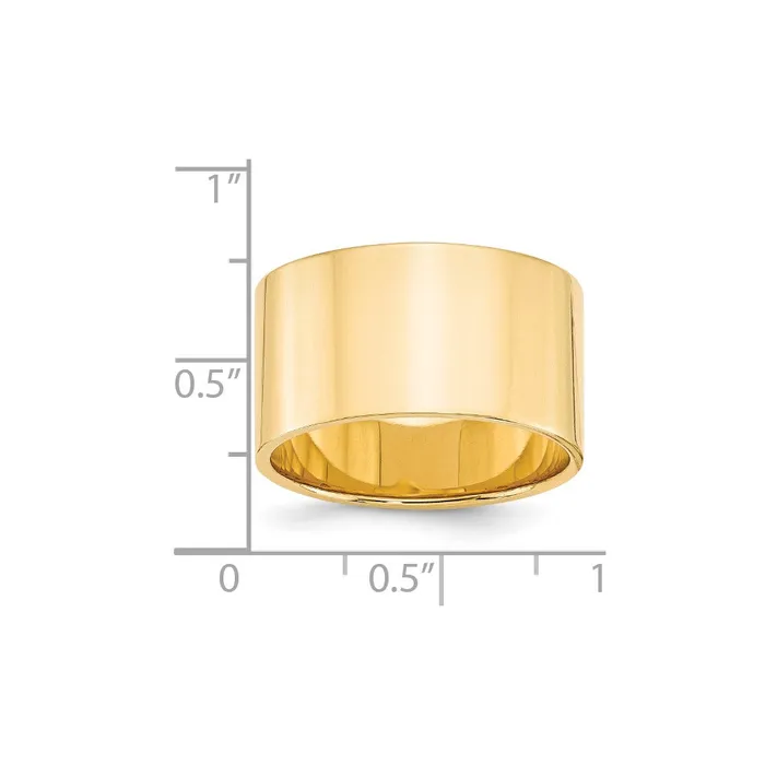 Goldia Rings Solid 10K Yellow Gold 12mm Light Weight Flat MensWomens Wedding Band Ring Size 5 Goldia Rings Solid 10K Yellow Gold 12mm Light Weight Flat MensWomens Wedding Band Ring Size 5