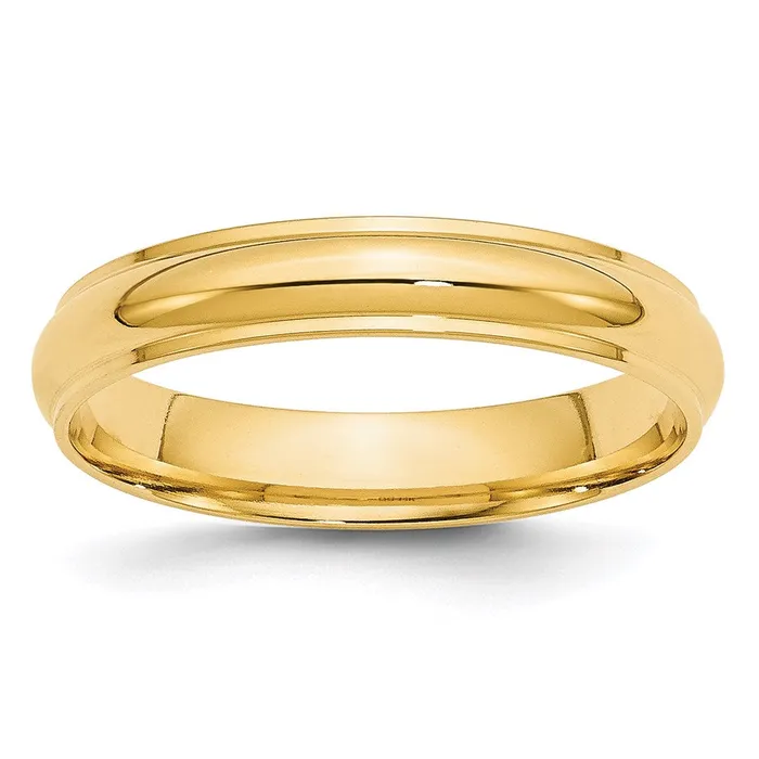 Goldia Rings Solid 10K Yellow Gold 4mm Half Round with Edge MensWomens Wedding Band Ring Size 4 Goldia Rings Solid 10K Yellow Gold 4mm Half Round with Edge MensWomens Wedding Band Ring Size 4