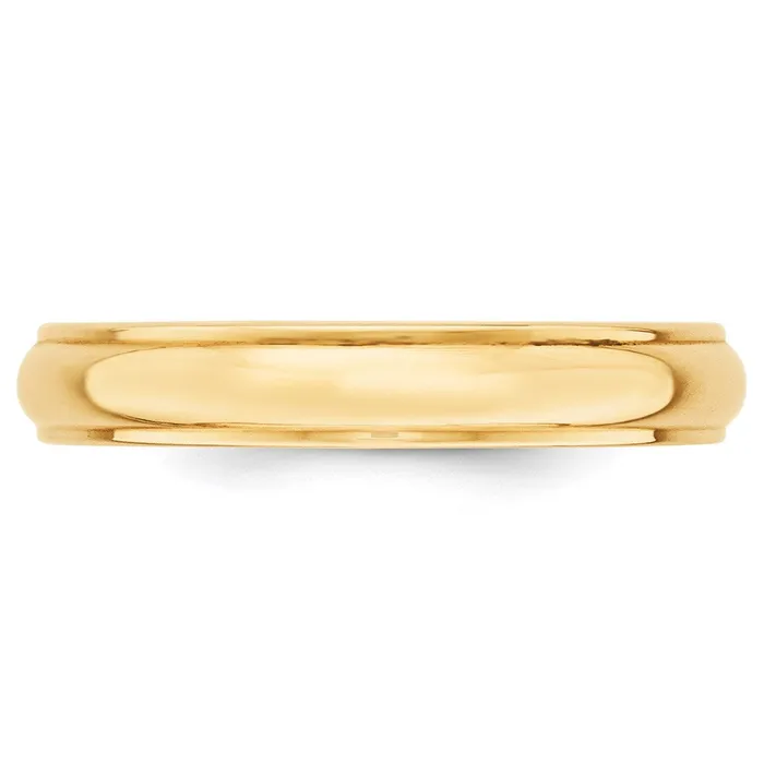 Goldia Rings Solid 10K Yellow Gold 4mm Half Round with Edge MensWomens Wedding Band Ring Size 4 Goldia Rings Solid 10K Yellow Gold 4mm Half Round with Edge MensWomens Wedding Band Ring Size 4