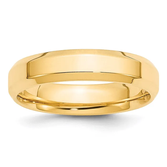 Goldia Rings Solid 10K Yellow Gold 5mm Bevel Edge Comfort Fit MensWomens Wedding Band Ring Size 4 Goldia Rings Solid 10K Yellow Gold 5mm Bevel Edge Comfort Fit MensWomens Wedding Band Ring Size 4