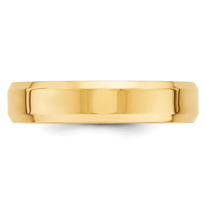 Goldia Rings Solid 10K Yellow Gold 5mm Bevel Edge Comfort Fit MensWomens Wedding Band Ring Size 4 Goldia Rings Solid 10K Yellow Gold 5mm Bevel Edge Comfort Fit MensWomens Wedding Band Ring Size 4