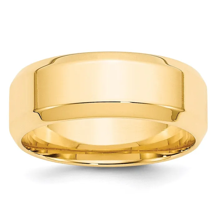 Goldia Rings Solid 10K Yellow Gold 8mm Bevel Edge Comfort Fit MensWomens Wedding Band Ring Size 85 Goldia Rings Solid 10K Yellow Gold 8mm Bevel Edge Comfort Fit MensWomens Wedding Band Ring Size 85