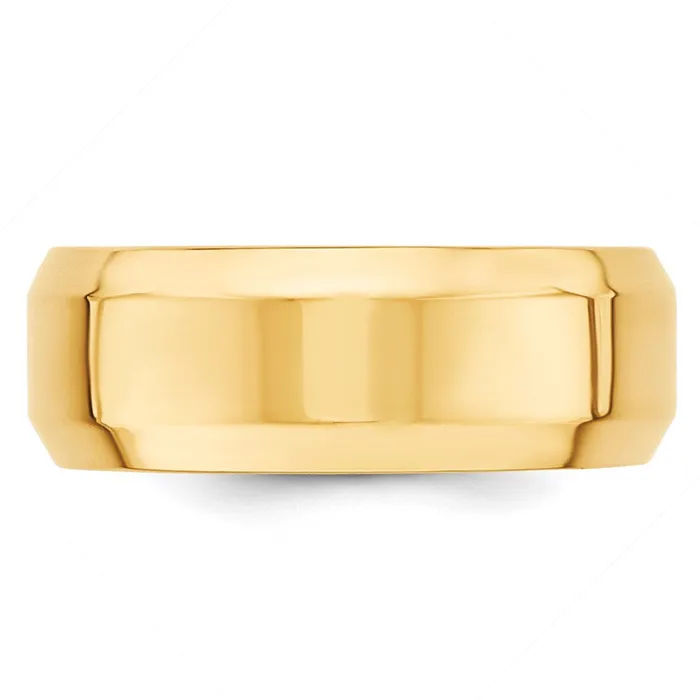 Goldia Rings Solid 10K Yellow Gold 8mm Bevel Edge Comfort Fit MensWomens Wedding Band Ring Size 85 Goldia Rings Solid 10K Yellow Gold 8mm Bevel Edge Comfort Fit MensWomens Wedding Band Ring Size 85