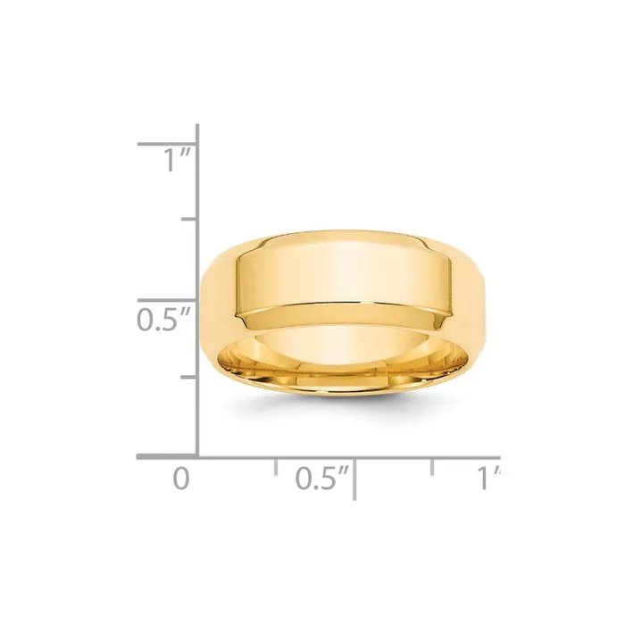 Goldia Rings Solid 10K Yellow Gold 8mm Bevel Edge Comfort Fit MensWomens Wedding Band Ring Size 85 Goldia Rings Solid 10K Yellow Gold 8mm Bevel Edge Comfort Fit MensWomens Wedding Band Ring Size 85