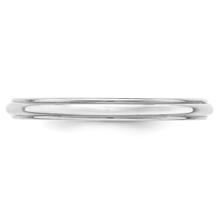 Goldia Rings Solid 14K White Gold 25mm Half Round with Edge MensWomens Wedding Band Ring Size 115 Goldia Rings Solid 14K White Gold 25mm Half Round with Edge MensWomens Wedding Band Ring Size 115