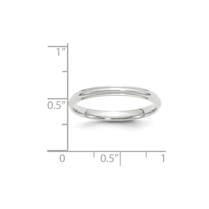 Goldia Rings Solid 14K White Gold 25mm Half Round with Edge MensWomens Wedding Band Ring Size 115 Goldia Rings Solid 14K White Gold 25mm Half Round with Edge MensWomens Wedding Band Ring Size 115