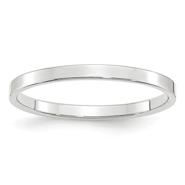 Goldia Rings Solid 14K White Gold 2mm Light Weight Flat MensWomens Wedding Band Ring Size 10 Goldia Rings Solid 14K White Gold 2mm Light Weight Flat MensWomens Wedding Band Ring Size 10