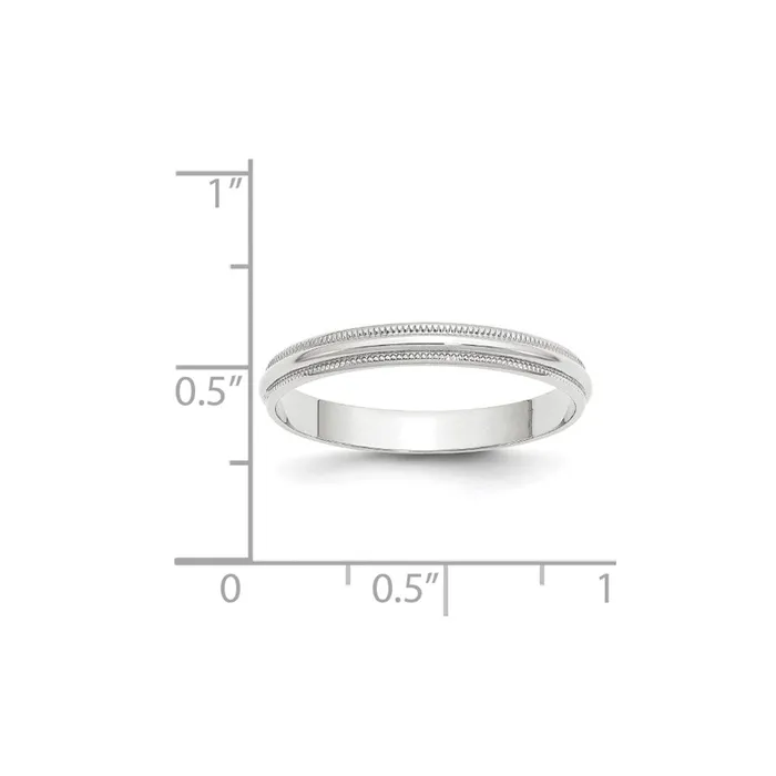 Goldia Rings Solid 14K White Gold 3mm Light Weight Milgrain Half Round MensWomens Wedding Band Ring Size 4 Goldia Rings Solid 14K White Gold 3mm Light Weight Milgrain Half Round MensWomens Wedding Band Ring Size 4