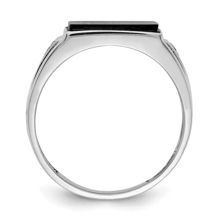 Goldia Rings Solid 14k White Gold A Simulated CZ mens Ring