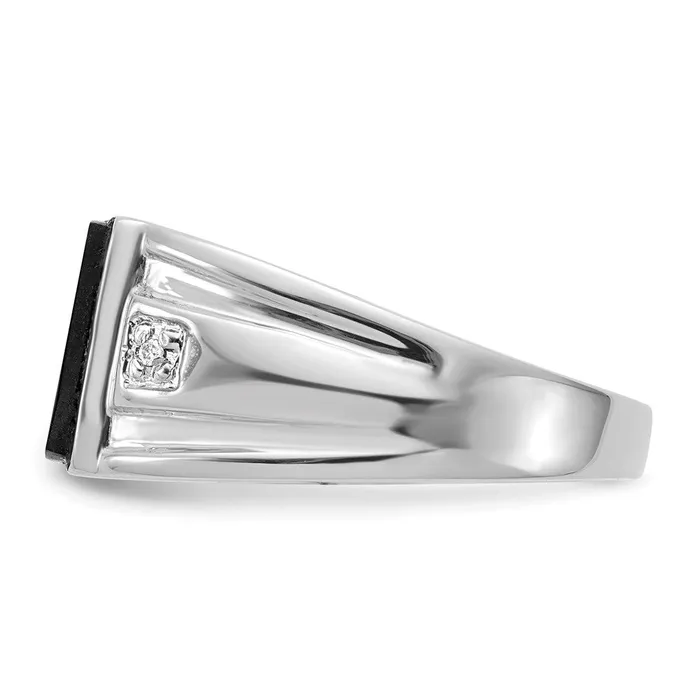 Goldia Rings Solid 14k White Gold A Simulated CZ mens Ring