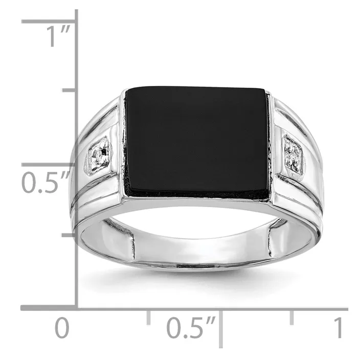 Goldia Rings Solid 14k White Gold A Simulated CZ mens Ring