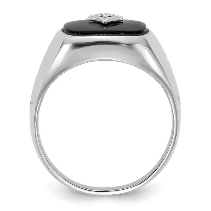 Goldia Rings Solid 14k White Gold AAA Simulated CZ mens Ring
